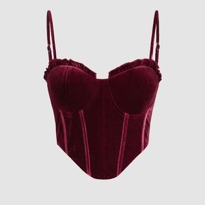 Red velvet corset top
